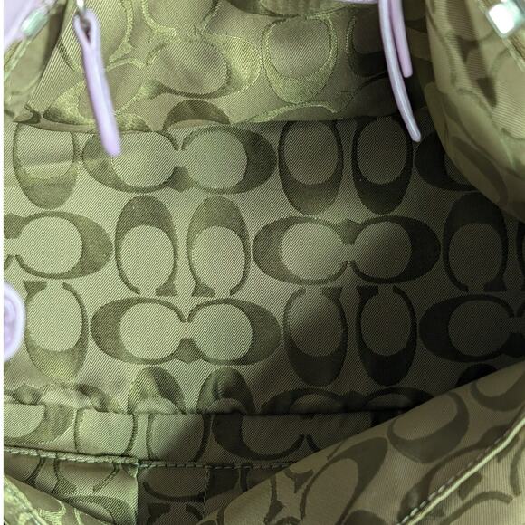 Coach Hampton lilac pebble leather hand bag Purse Satchel Light Purple Y2K - Picture 11 of 15